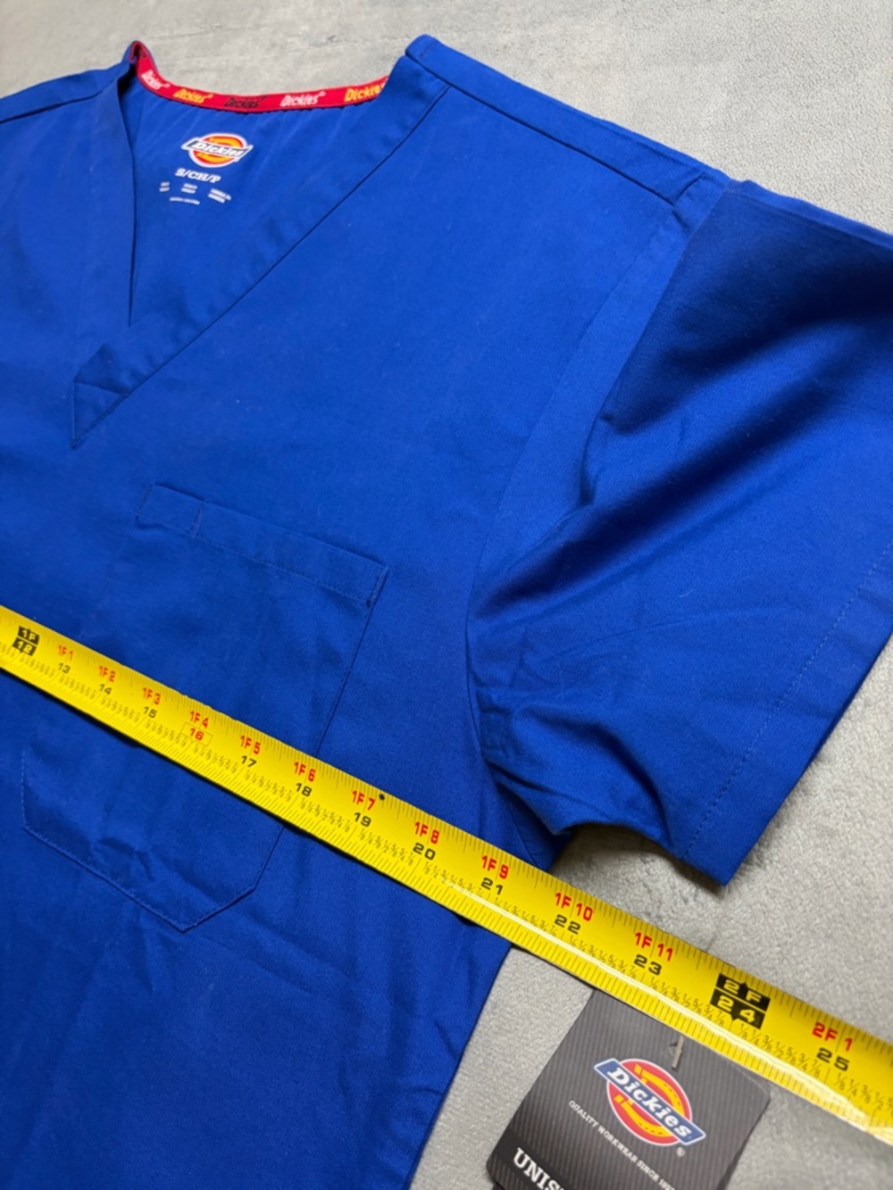 Dickies EDS Signature Scrub Top Unisex Small Blue V Neck Medical Hospital Clinic - Picture 9 of 12